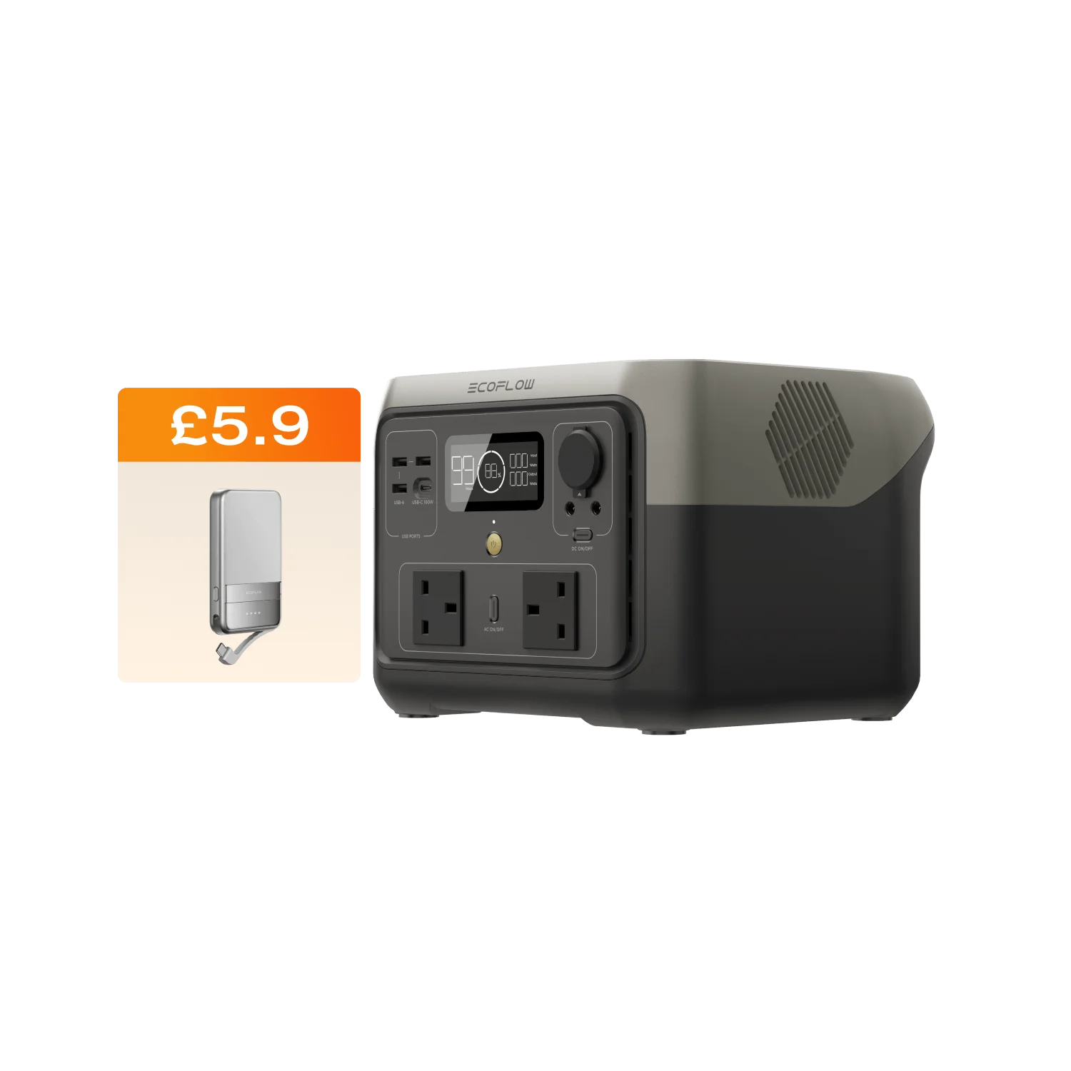 EcoFlow RIVER 2 MAX Portable Power Station (500W,512Wh)